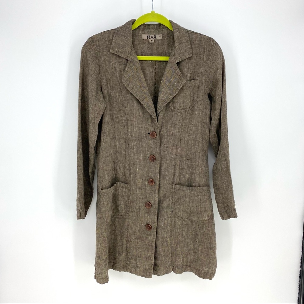 Flax Linen Shacket Artist Barn Jacket Lagenlook